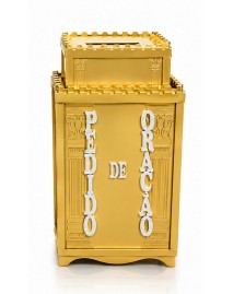 Gazofil�cio Mdf Madeira Dourado Pedido De Ora��o