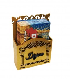 Porta Envelope Dzimos E Oferta Dourado Mdf + 100 Envelope Dizimo