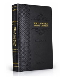 B�blia Sagrada Gigante Letra Jumbo Com Harpa Capa Preta