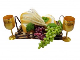 Cesta Para Mesa De Santa Ceia + Elementos Para Mesa