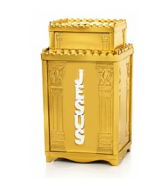  Gazofil�cio Mdf Madeira Dourado Com Nome Jesus Branco-oferta