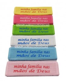 TOALHA DE SALMO MINHA FAMLIA NAS MOS DE DEUS