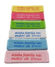 TOALHA DE SALMO MINHA FAMLIA NAS MOS DE DEUS