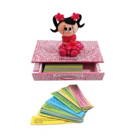 Caixa De Promessa Com Boneca Pintada Rosa Mdf