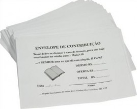 ENVELOPE DE DIZIMO BRANCO PACOTE COM 100 UNIDADES