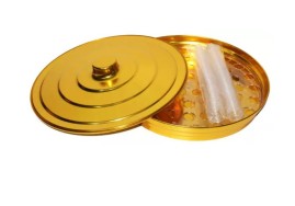 BANDEJA PARA SANTA CEIA DOURADA COM 54 C�LICE 