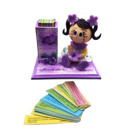 Caixa De Promessa Boneca Pintada Lil�s Mdf