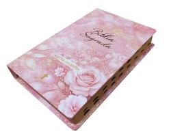 Biblia Capa Dura Letra Gigante Flor Rosa