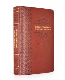 B�blia Sagrada Gigante Letra Jumbo Com Harpa Capa Marrom 